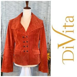 di Vita brick red genuine suede jacket.